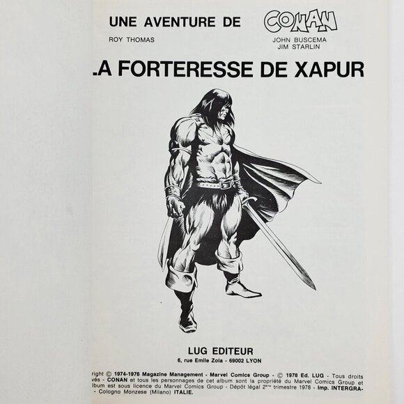 Marvel Conan Comic Book LUG French VTG 1978 Unread TPB La Forteresse de Xapur - Picture 2 of 8